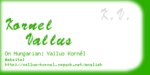 kornel vallus business card