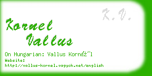 kornel vallus business card